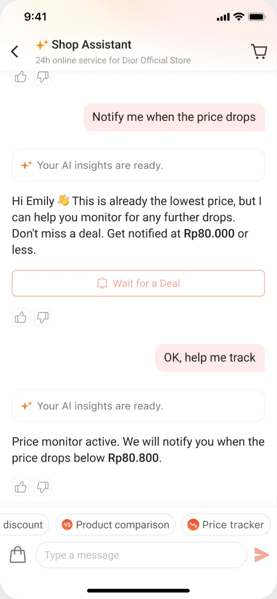 Price Tracker 第5步：指令确认