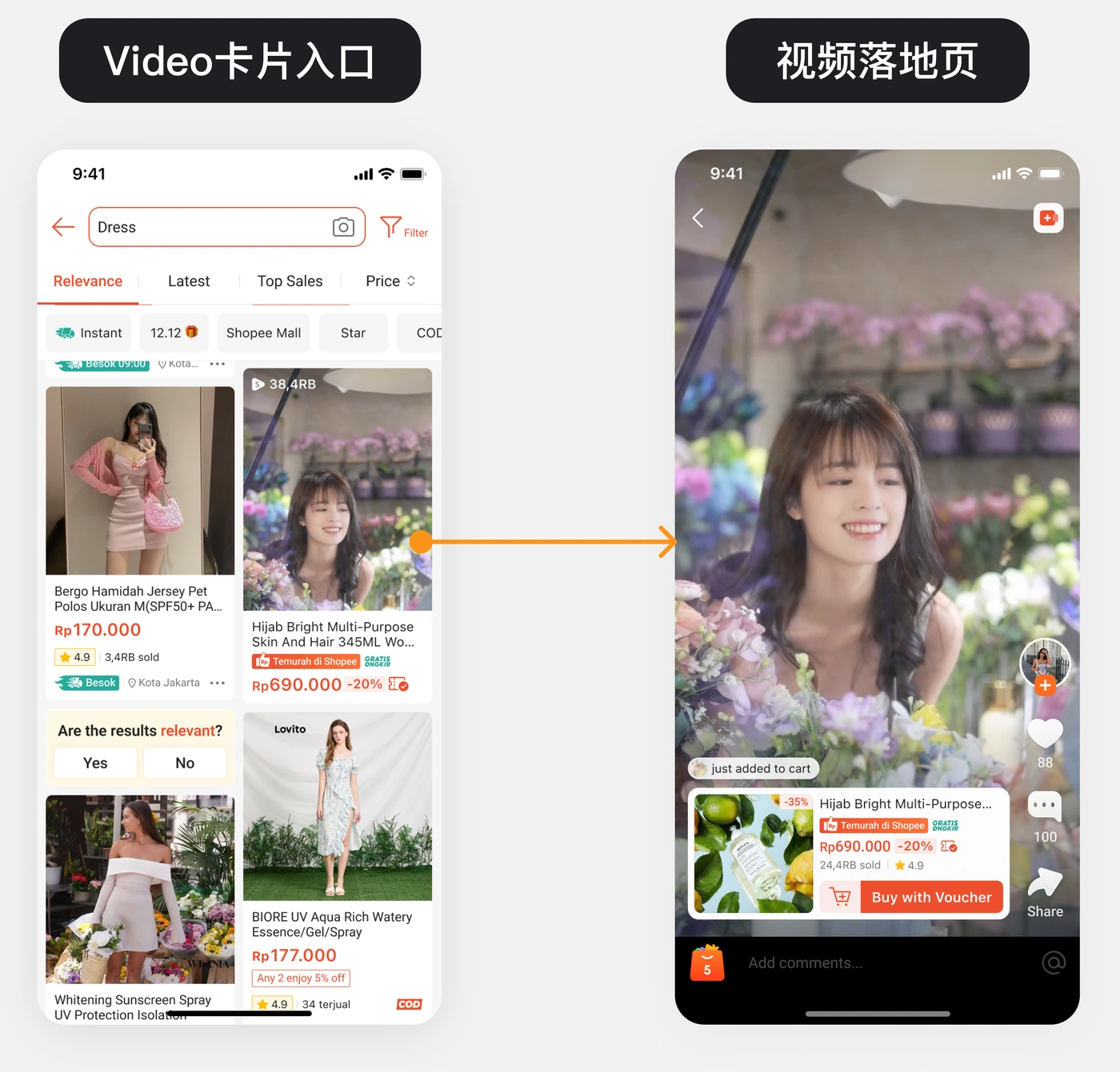Video 卡片入口与视频落地页